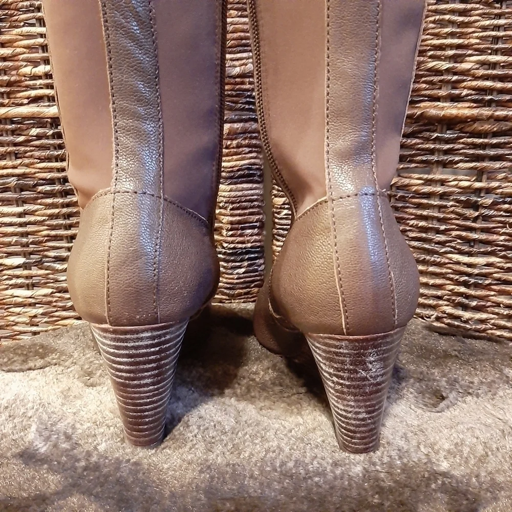 Free People Charles David Edie Leather Knee High Riding Boots Womens 6 Brown